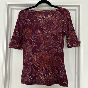 Ralph Lauren Paisley Boatneck NWOT